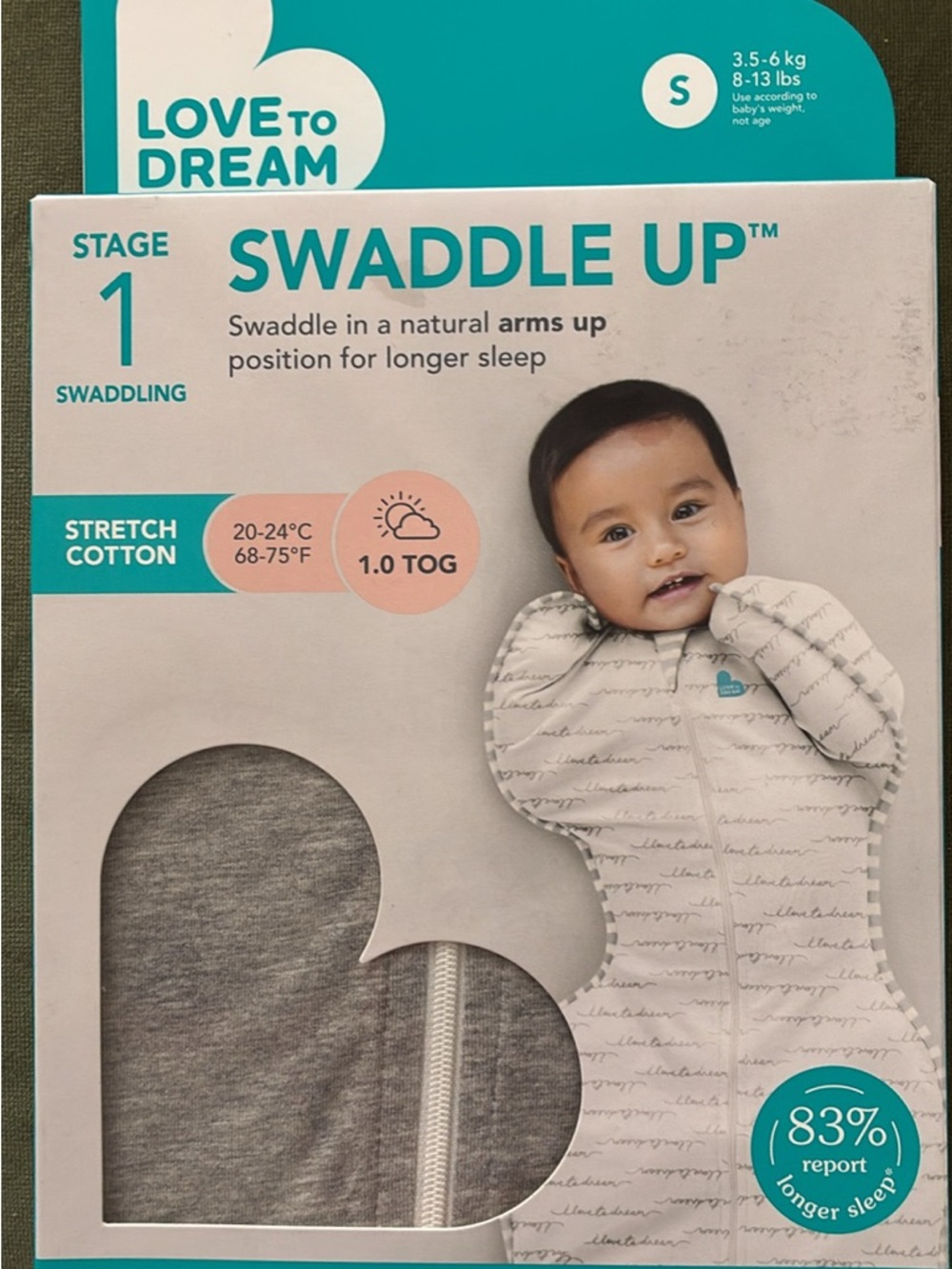 Love to Dream Swaddle Up™ Infant Sleep Sack - Teal/White